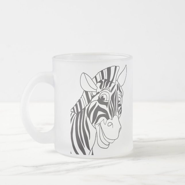 Gute Morgenbriefe Schönes Zebra Schwarz & Weiß Mattglastasse (Links)