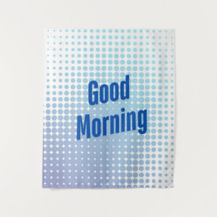 Gute morgendliche blaue Punkte Wandteppich