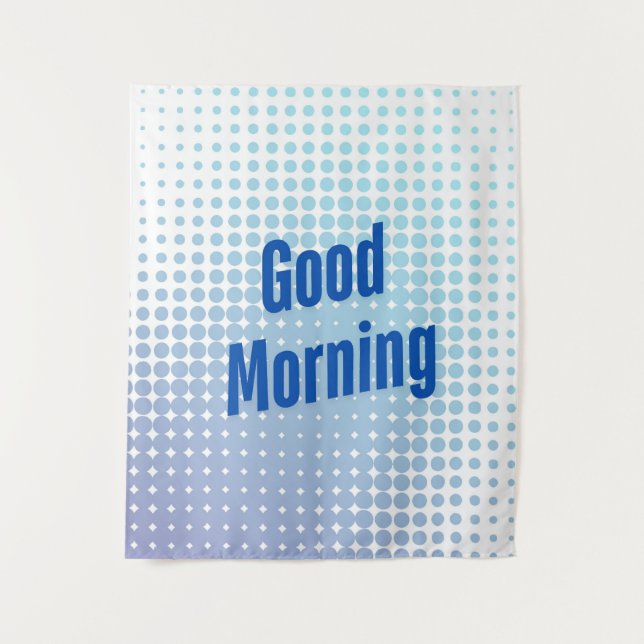 Gute morgendliche blaue Punkte Wandteppich (Vorderseite)