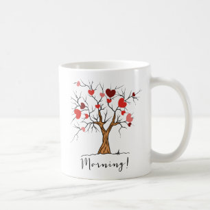 Gute Morgenhöre auf einem Baum Kaffeetasse