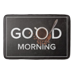 Gute Morgenkaffee Badematte