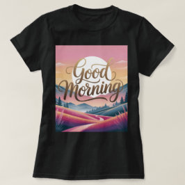 Gute Morgenkalligraphie Landschaft Schwarze Frauen T-Shirt