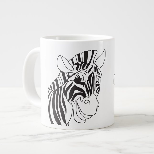 Gute Morgenlesung Schönes Zebra Schwarz & Weiß Jumbo-Tasse (Vorderseite Links)