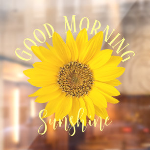 Gute Morgensonne Gelbe Sonnenblume Fensteraufkleber