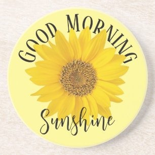 Gute Morgensonne Gelbe Sonnenblume Getränkeuntersetzer