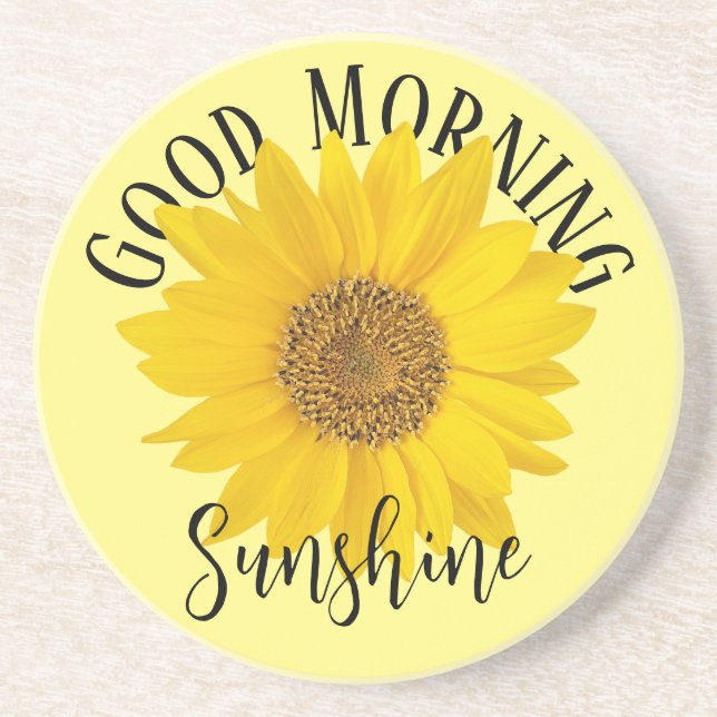 Gute Morgensonne Gelbe Sonnenblume Getränkeuntersetzer (Vorne)