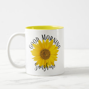 Gute Morgensonne Gelbe Sonnenblume Zweifarbige Tasse