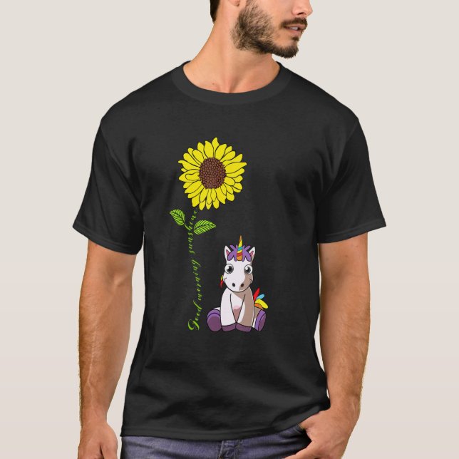 Gute Morgensonne Liebe meine Einhorn Hund Mama T-Shirt (Vorderseite)