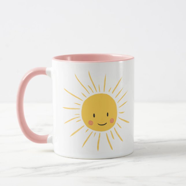 Gute Morgensonne Sonne lächelnd Illustration Tasse (Links)