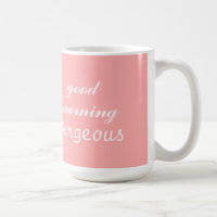 Gute Morgenvormitte herrliche rosa Kaffeetasse Tas