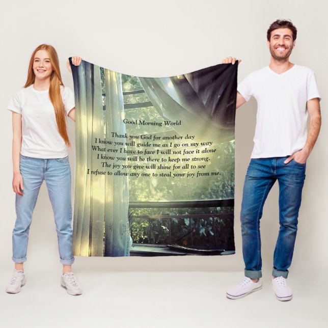 Gute Morgenwelt Fleecedecke (Beispiel)