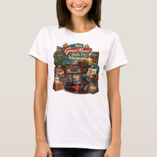 Gute Musik bessere Tage Vintage-Vinyl-Damen-T-Shir T-Shirt