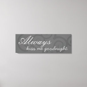 Gute Nacht Kuss eingewickelte Leinwand