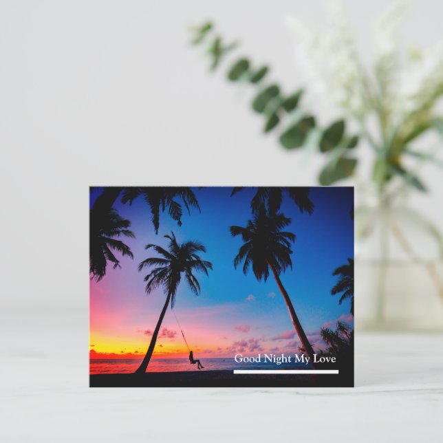 Gute Nacht meine Liebe Postkarte (Stehend Vorderseite)