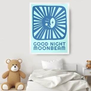 Gute Nacht Mondlicht Niedlich Moon Kinderzimmer Zi Poster