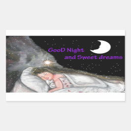 Gute Nacht Rechteckiger Aufkleber