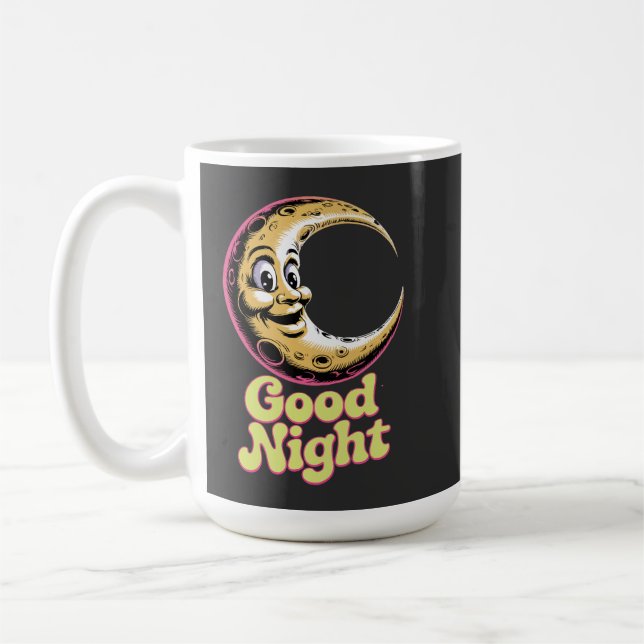 Gute Nacht Retro Moon Kaffeetasse (Links)