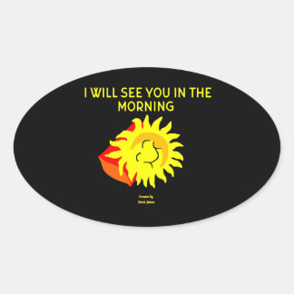 Gute Nacht Sun Oval Aufkleber