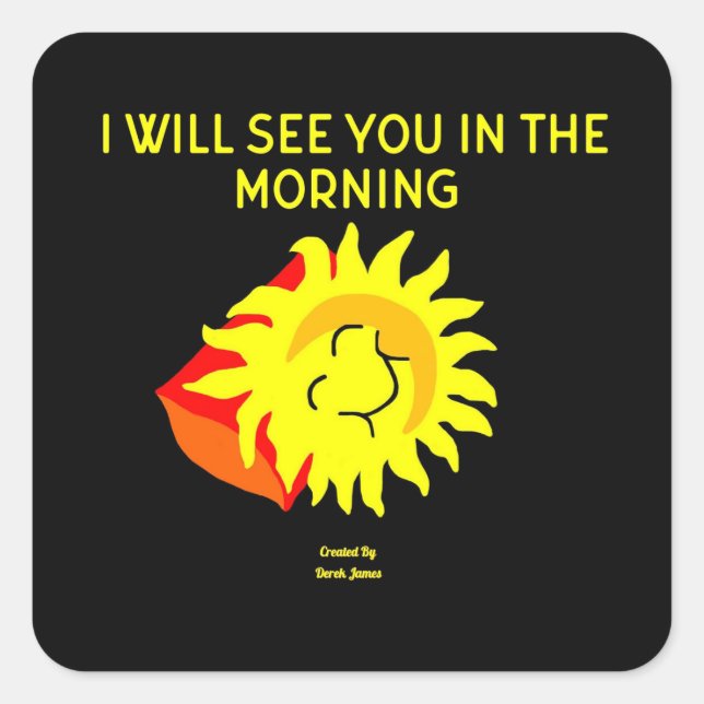 Gute Nacht Sun Square Sticker (Vorderseite)