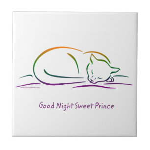 Gute Nacht süßer Prinz (Katze) Fliese