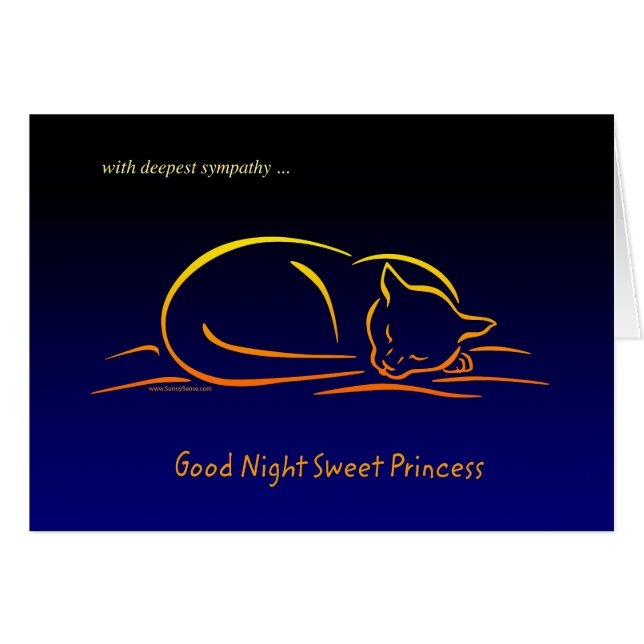 Gute Nacht Sweet Princess CAT Sympathy Card (Vorderseite (Horizontal))