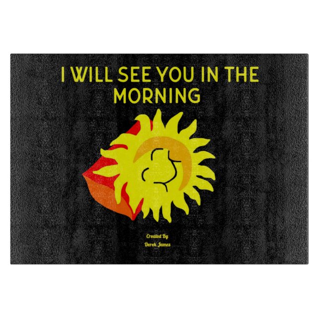 Gute nächtliche Sonnenschneide 27,9 cm x 20,3 cm Schneidebrett (Vorderseite)