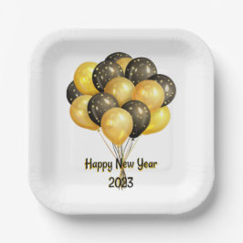 Gute neue Jahre 2023 Pappteller