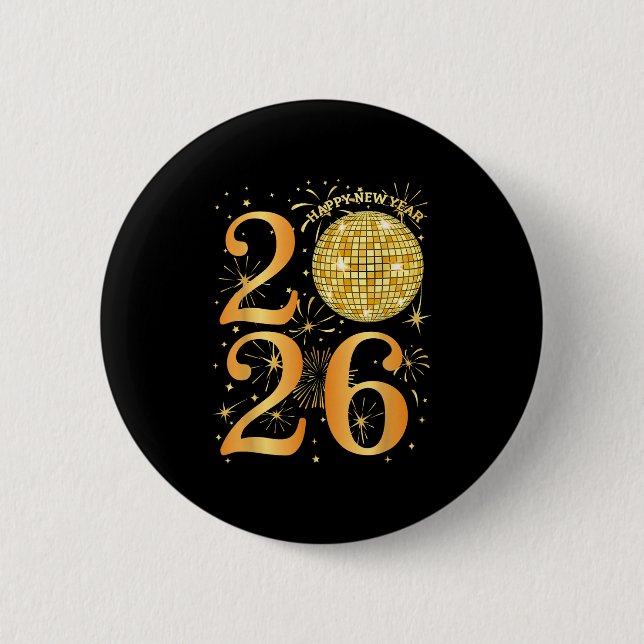 Gute neue Jahre Feuerwerke 2026 Button (Vorderseite)
