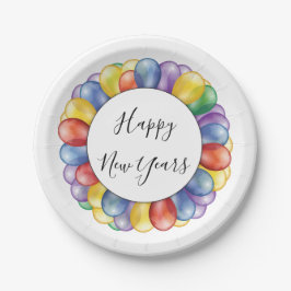 Gute Neujahrsballons Pappteller