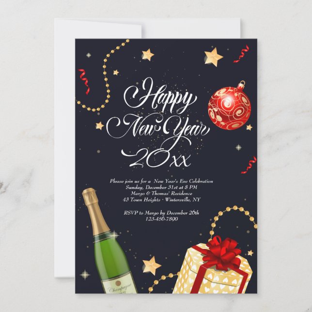 Gute Neujahrsfeste Einladung (Vorderseite)