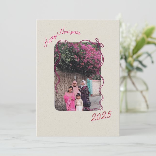 Gute Neujahrsgrüße 2025 Feiertagskarte (Stehend Vorderseite)