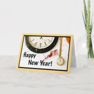 Gute Neujahrsuhren Feiertagskarte