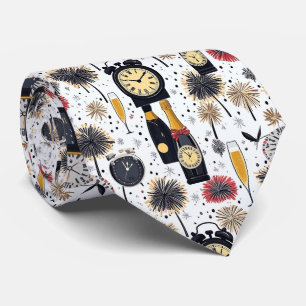 Gute Neujahrsuhren und Champagner Krawatte