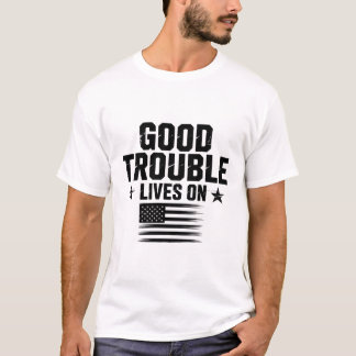 Gute, notwendige Probleme leben auf der Flagge der T-Shirt