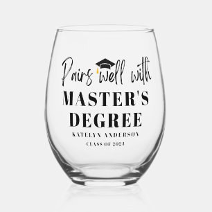 Gute Paare mit Master-Grad-Abschluss-Geschenk Weinglas Ohne Stiel