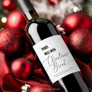 Gute Paare mit Weihnachts Break Wein Geschenklehre Weinetikett