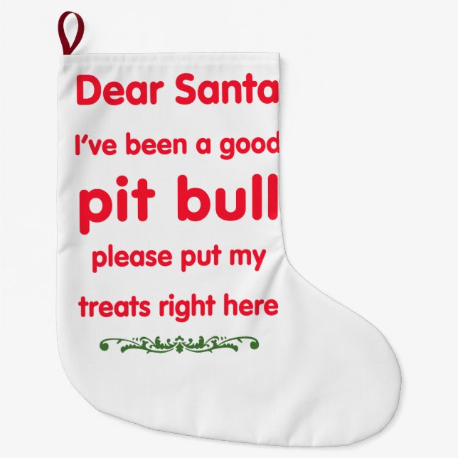 gute Pitbull Großer Weihnachtsstrumpf (Vorderseite)