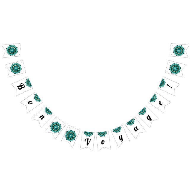 Gute Reise! Mandala in Aqua Wimpelkette (Alle)