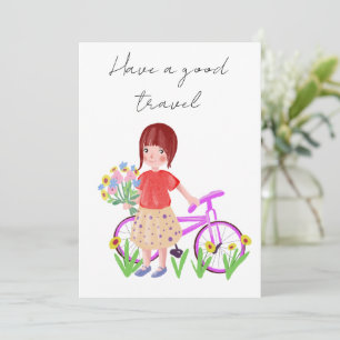 Gute Reise, Postkarte. Cartoon mit zwei Feiertagskarte