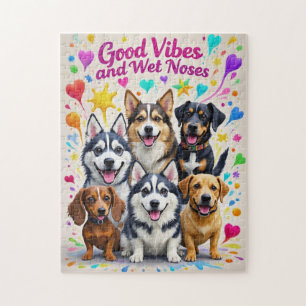 Gute Roben und feuchte Nosen spielerische Doodles Puzzle