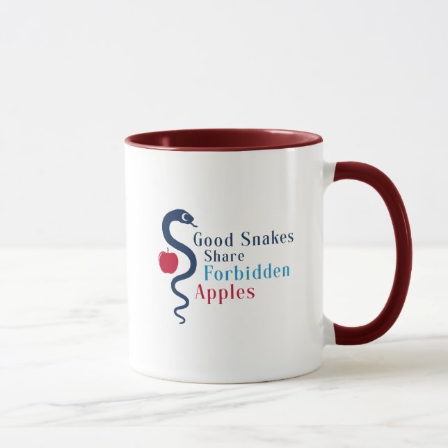 Gute Schlangen teilen verbotene Äpfel Tasse (Rechts)