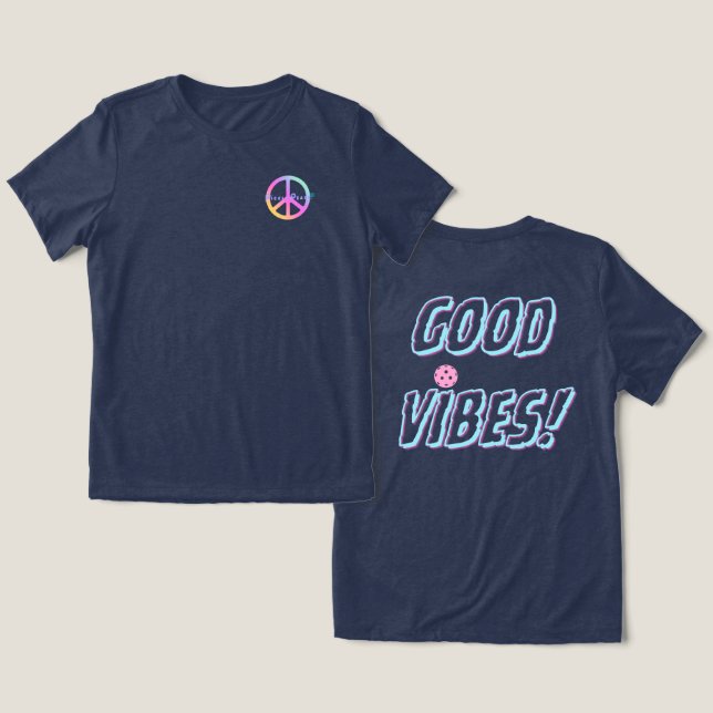 Gute Schwingungen Frieden Tri-Blend Shirt (Design Vorderseite & Rückseite)