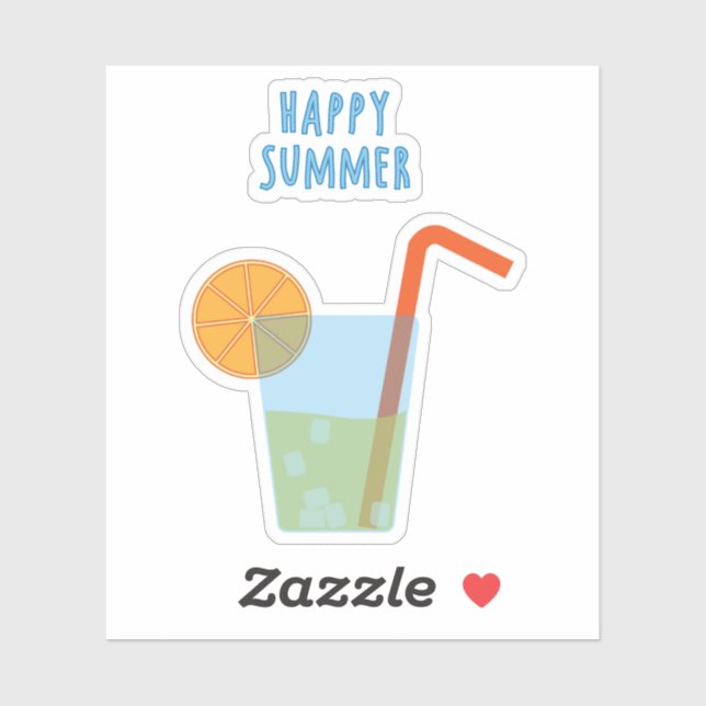 Gute Sommer-Kontaktsticker mit Cocktail Aufkleber (Blatt)