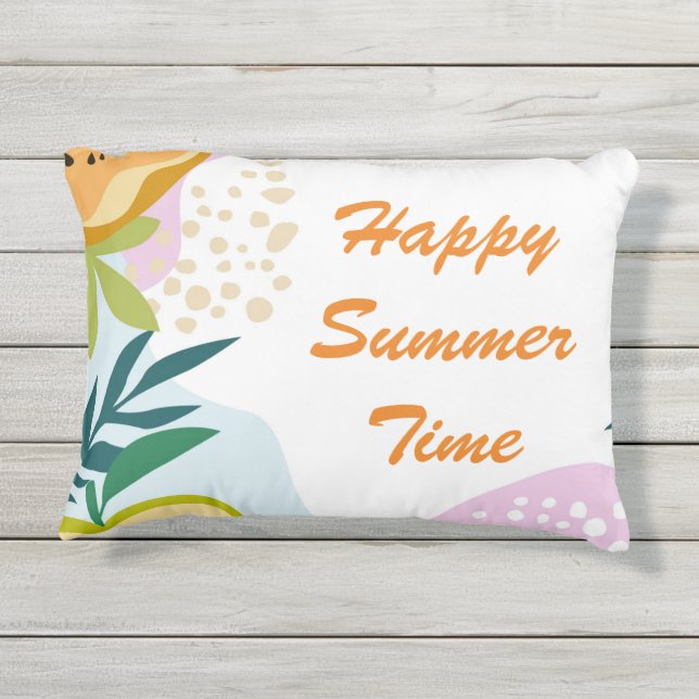 Gute Sommerzeit niedliche Muster abstrakt und Früc Kissen Für Draußen (Rückseite)