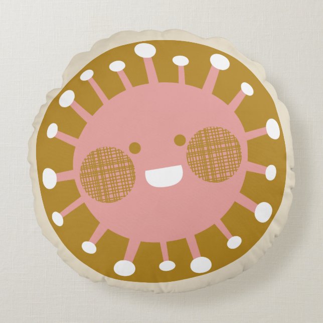 Gute Sonne Rundes Kissen (Vorderseite)