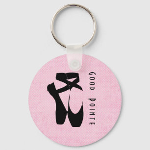 Gute Spitze. Schwarze Ballettschuhe En Pointe Schlüsselanhänger