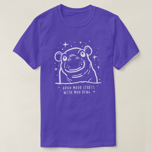 Gute Stimmung mit Moo Deng Niedlich Hippo T-Shirt (Design vorne)