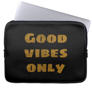 Gute Stimmung nur goldener Glitzer Text modern sch Laptopschutzhülle