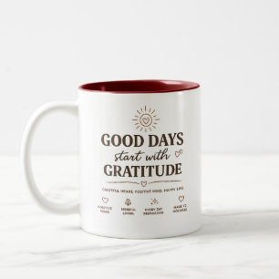 Gute Tage Beginnen Mit Dankbarkeit Positiver Beche Zweifarbige Tasse