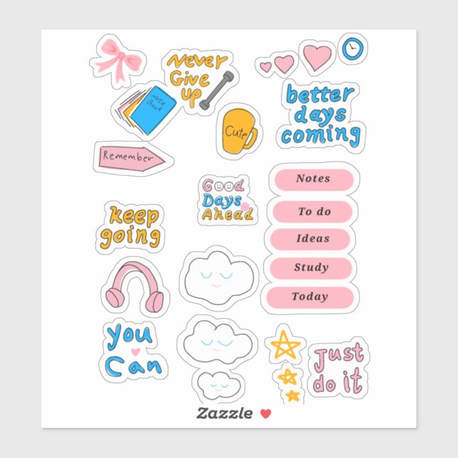 Gute Tage Voraus Himmelblau Ästhetik Sticker Sheet (Blatt)